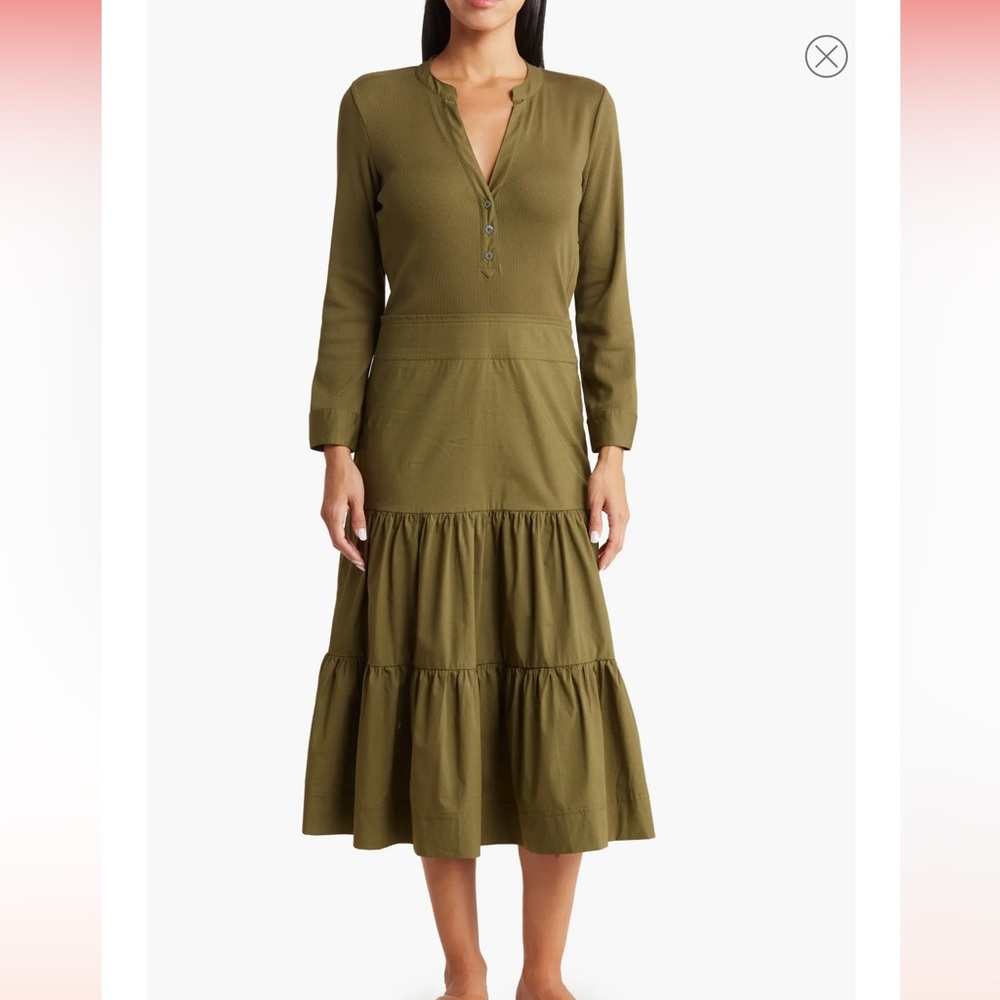 Peralta Long Sleeve Tiered Midi Dress NWT